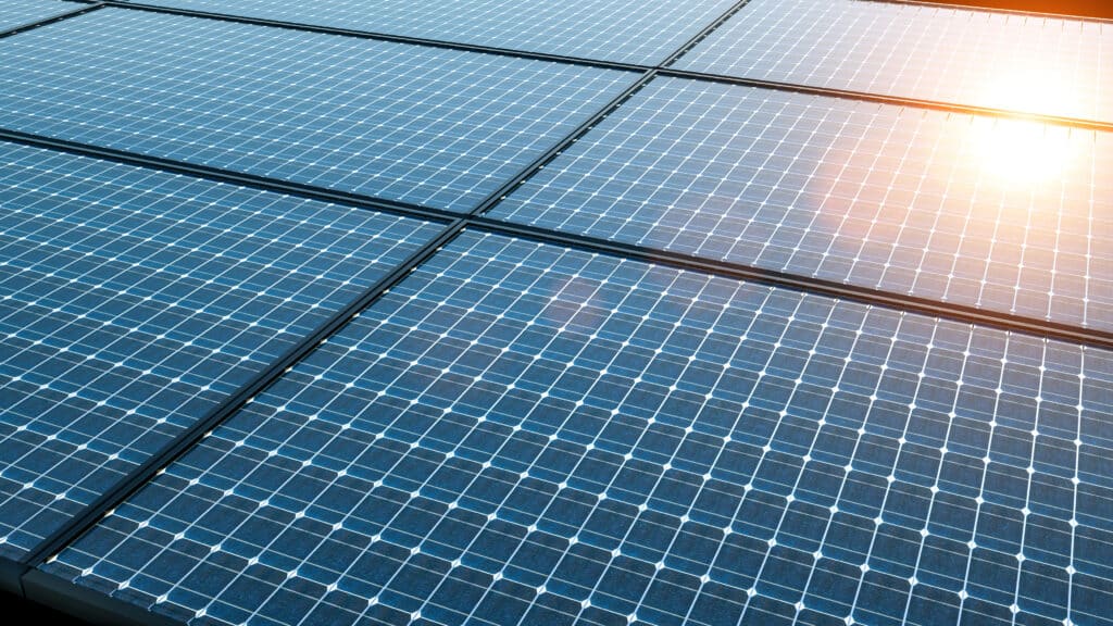 illustration of a modern perovskite high performance solar cell module for high efficient photon recycling